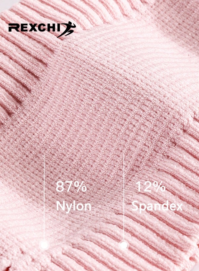 REXCHI Headbands Sweatbands for Women Workout, Women's Fashion Non Slip Stretchy Headband, Moisture Wicking Widen Sweatband for Fitness Exercise Sports Running Athletic Yoga, Pink - Image 3