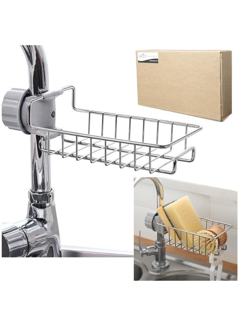 ARTC ARTC Single Layer Sink Faucet Sponge Holder For Kitchen Bathroom Storage  - Image 1