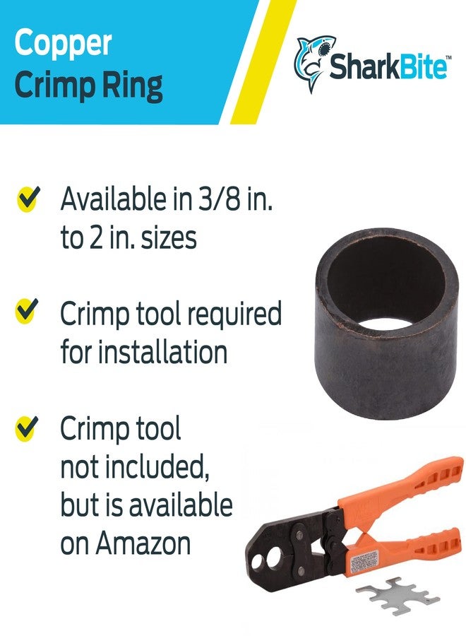 SharkBite 3/8 Inch Copper Crimp Rings, Pack of 100, PEX Pipe, PE-RT, 23101CP100 - Image 4