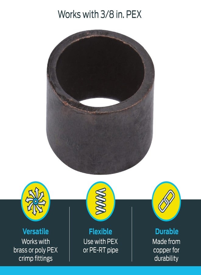 SharkBite 3/8 Inch Copper Crimp Rings, Pack of 100, PEX Pipe, PE-RT, 23101CP100 - Image 3