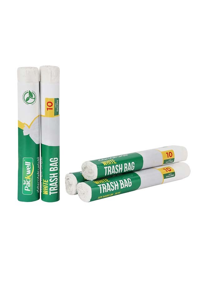 packwell أكياس قمامة باكويل البيضاء 54x60 سم 5 لفات 30 قطعة في كل لفة - Image 2