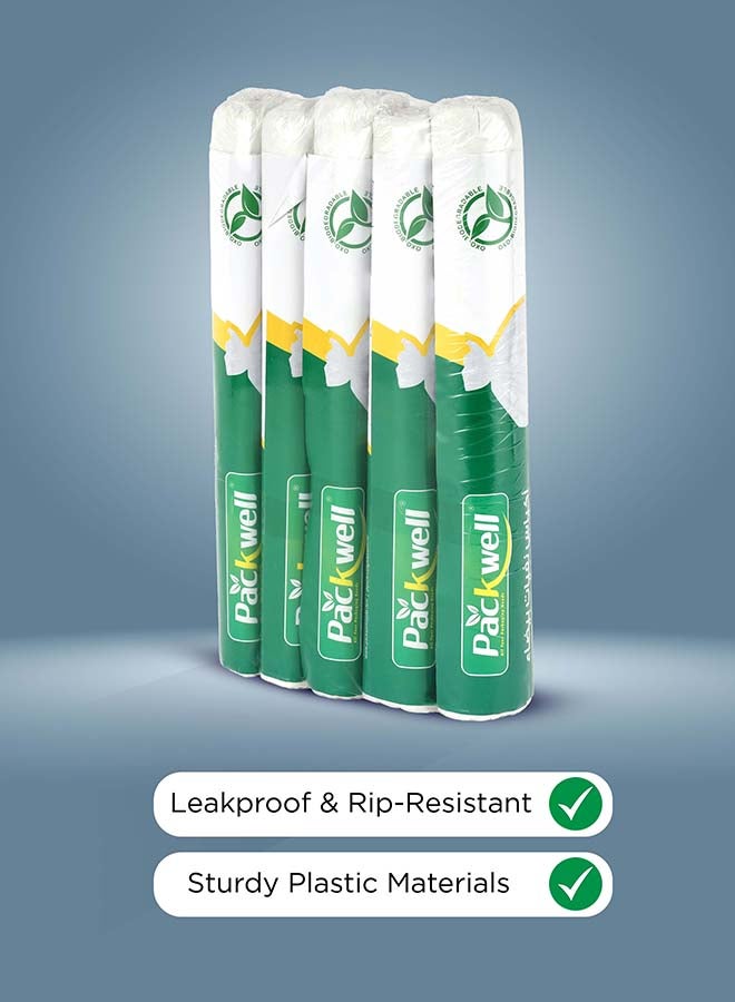 packwell أكياس قمامة باكويل البيضاء 54x60 سم 5 لفات 30 قطعة في كل لفة - Image 5