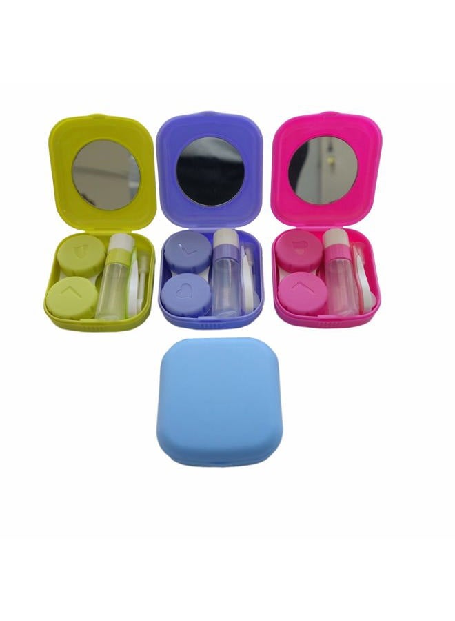 Erewa Paper Pig Erewa 4 Pack Colorful Contact Lens Case Kit with Mirror Durable, Compact, Portable Soak Storage Kit - Image 1