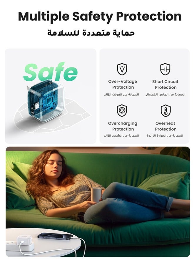 UGREEN ECO iPhone Charger Type C PD 20W Fast USB C Charger iPhone 15 Fast Charger Head Type-C Power Plug Universal Travel Adapter USB-C Plug for iPhone 15/15 Pro Max/15 Pro/15 Plus/14/13/12/11,etc White - Image 5