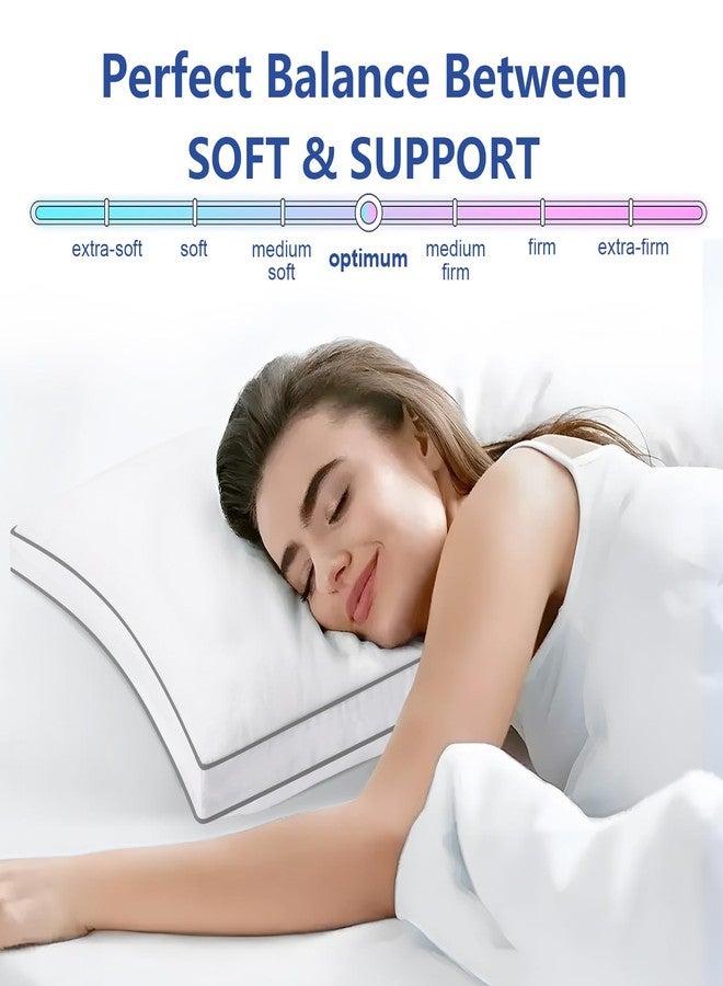 CHOKIT Premium Pillows Standard Size Set of 2, Fluffy and Supportive 7D Down Alternative Bed Pillow, Luxury Soft Hotel Quality Gusseted Pillow for Side Back Stomach Sleeper,Relief Neck Head and Shoulder Pain - Image 4