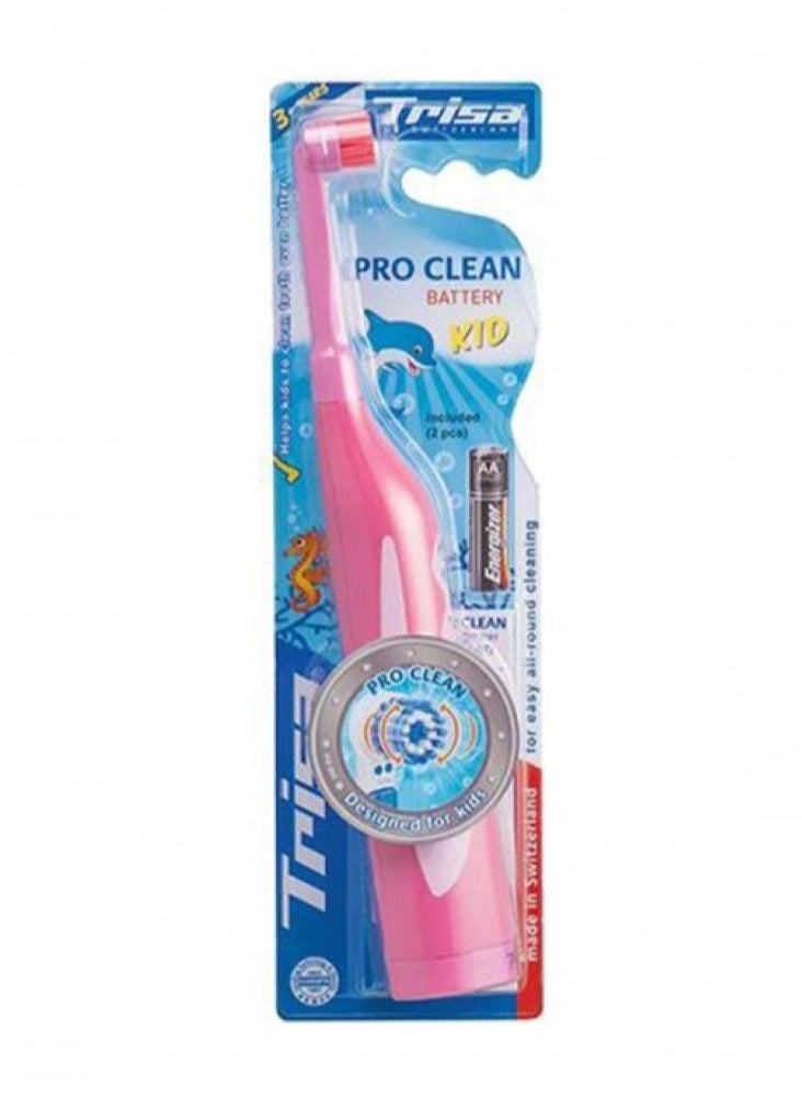 TRISA Teresa Pro Clean Battery Toothbrush Pink 