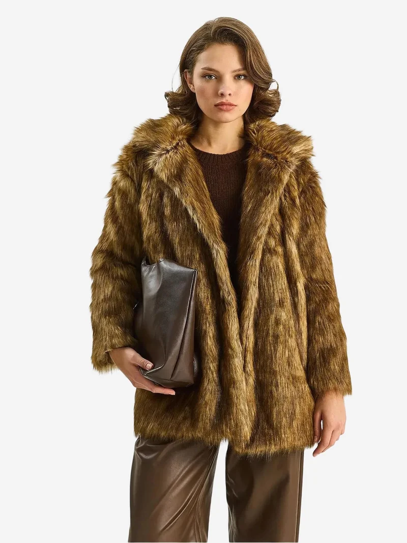 Bianco Lucci LUCCI Faux Fur Coat