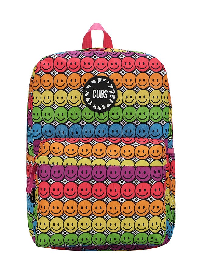 CUBS Smiley Face Print Waterproof Kids 28L Backpack with zip closure Ideal for 6-12 years age group, Compatible with 15" Laptop - Image 1