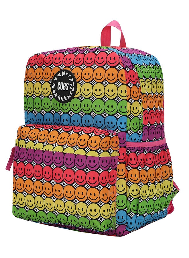 CUBS Smiley Face Print Waterproof Kids 28L Backpack with zip closure Ideal for 6-12 years age group, Compatible with 15" Laptop - Image 2