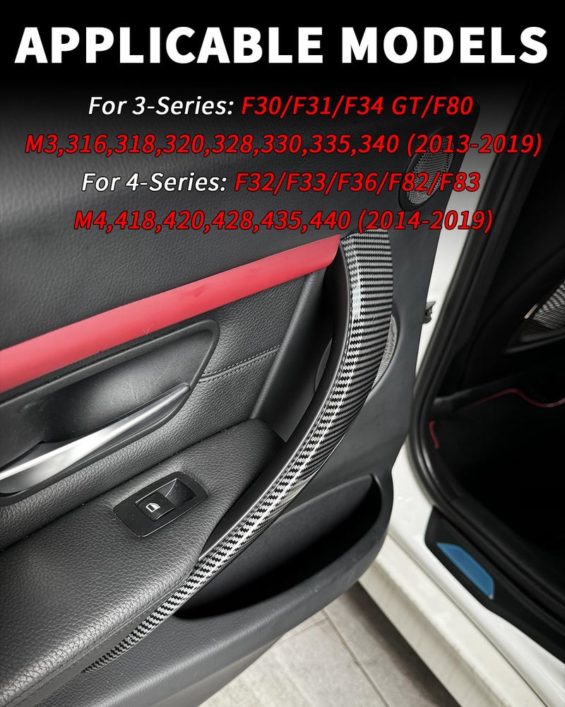 SHSBSCAR أغطية مقبض الباب SHSBSCAR F30 تناسب BMW F30، أغطية مقبض الباب الجانبي للسائق والراكب لأغطية مقبض الباب F31 F34 F80 320 328 330 335 F32 F33 F36 F82 F83 418 420 428 430 435 - Image 4