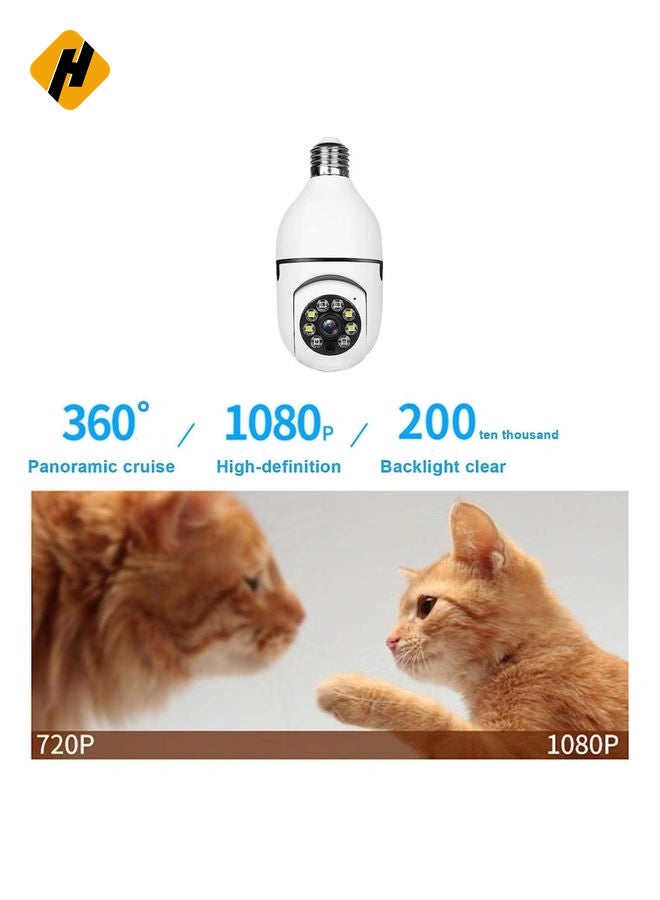 HuHa Bulb Camera 1080P, Night Vision IP Camera, PTZ Camera, 4X Digital Zoom Monitor, Home Security System, WiFi Camera Full Color  - Image 4