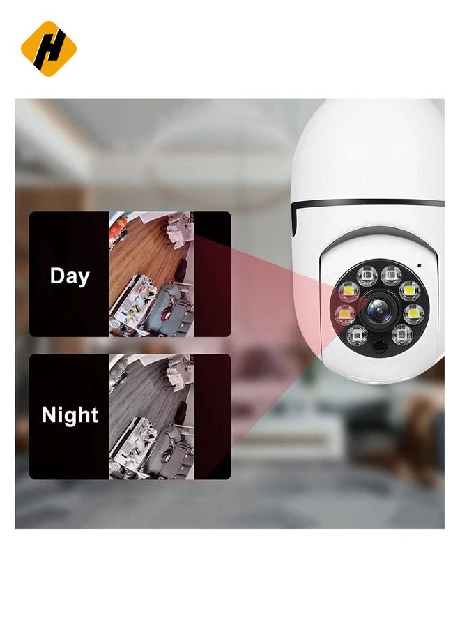 HuHa Bulb Camera 1080P, Night Vision IP Camera, PTZ Camera, 4X Digital Zoom Monitor, Home Security System, WiFi Camera Full Color  - Image 2