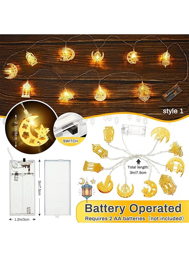 Yoawllty Ramadan Lights, Ramadan Decorations, 2Pcs 6.56Ft LED Lantern Lights with Battery Case Indoor Twinkle Decorations for Home Bedroom - Image 2