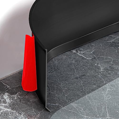 Heonay Flexible Baseboard Molding Trim 4 Inch Self-Adhesive Vinyl Wall Base Peel and Stick Cove Base Rubber Wall Baseboard Moulding Trim (40Ft, Black) - Image 1