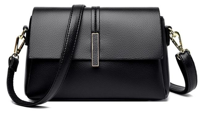 Women's Black Shoulder Bag, Ladies PU Leather Crossbody Bag Sling Bag Side Bag Office Bag Briefcase, Multi-compartment Large Capacity Carrying Bag Tourist Bag for Girls/College Students - Image 1