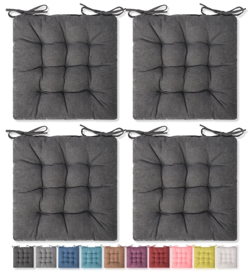 SQUARE MOON 4 Pack Seat Cushion Comfort Chair Pads for Indoor  Outdoor Dining  Office Chairs