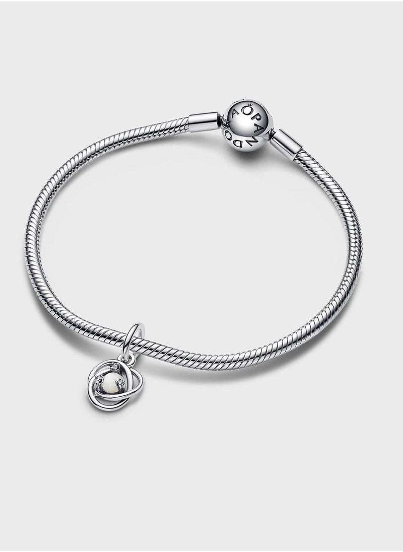 PANDORA White Eternity Circle Dangle Charm  - Image 3