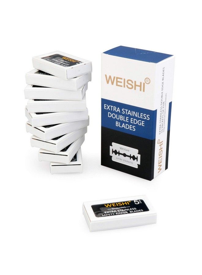 WeiShi 50 Count Double Edge Safety Razor Extra Stainless Blades - Image 2