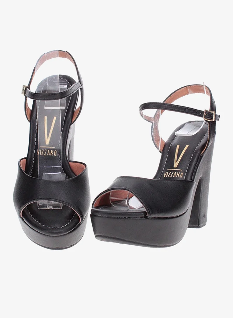 VIZZANO Black High Heels Sandals with Back Strap – Elegant sling Back Heels for Girls & Ladies for Women | Best Price UAE