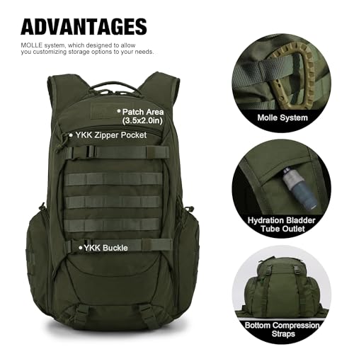 Mardingtop 28L/35L Tactical Backpacks Molle Hiking daypacks for Camping Hiking Military Traveling Motorcycle - Image 3