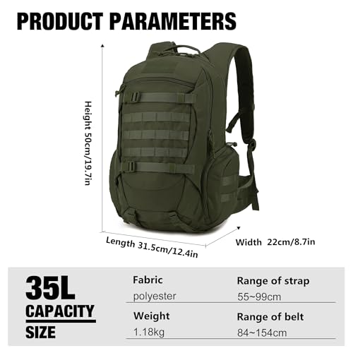 Mardingtop 28L/35L Tactical Backpacks Molle Hiking daypacks for Camping Hiking Military Traveling Motorcycle - Image 2