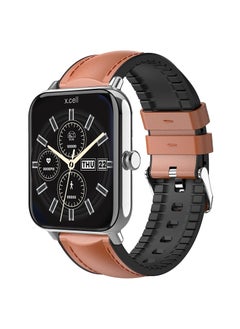 Xcell Xcell G8 Talk Pro Smart watch, Heart Rate/Blood Pressure/Oxygen Level Monitoring, Receive & Make Calls,Water Resistance: IP67, 1 Week Battery Life, Compatibility: IOS/Android-Brown Leather  - Image 2