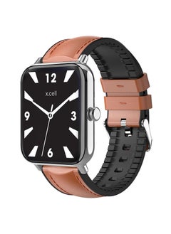 Xcell Xcell G8 Talk Pro Smart watch, Heart Rate/Blood Pressure/Oxygen Level Monitoring, Receive & Make Calls,Water Resistance: IP67, 1 Week Battery Life, Compatibility: IOS/Android-Brown Leather  - Image 4