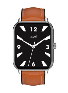 Xcell Xcell G8 Talk Pro Smart watch, Heart Rate/Blood Pressure/Oxygen Level Monitoring, Receive & Make Calls,Water Resistance: IP67, 1 Week Battery Life, Compatibility: IOS/Android-Brown Leather  - Image 3