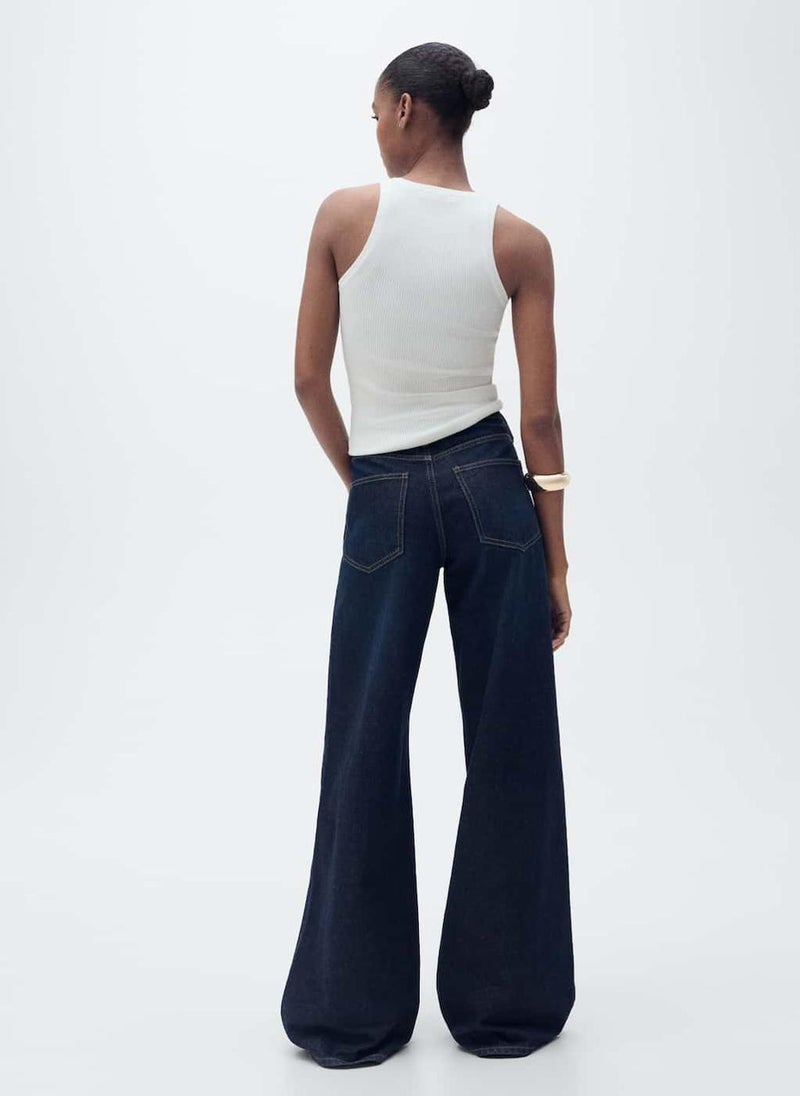 MANGO - Casual Ribbed Knit Top - Image 1