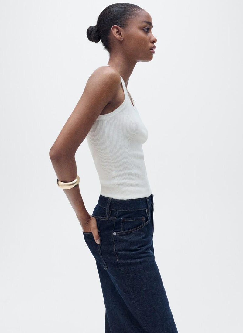 MANGO - Casual Ribbed Knit Top - Image 1