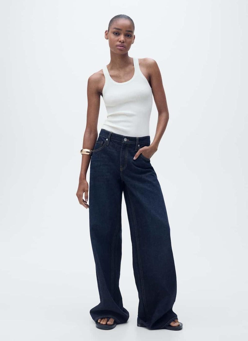 MANGO - Casual Ribbed Knit Top - Image 1