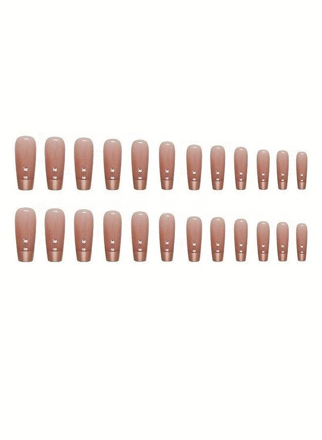 ZOONA 24PCS Everlasting French Nails Artificial Nails Art Set| Lightweight & Long Lasting| Easy To Use| Quick Fix For Festivals & Special Occasions (0W1223) - Image 5
