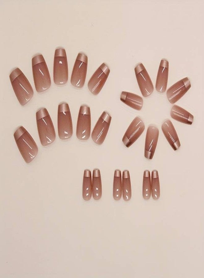 ZOONA 24PCS Everlasting French Nails Artificial Nails Art Set| Lightweight & Long Lasting| Easy To Use| Quick Fix For Festivals & Special Occasions (0W1223) - Image 4