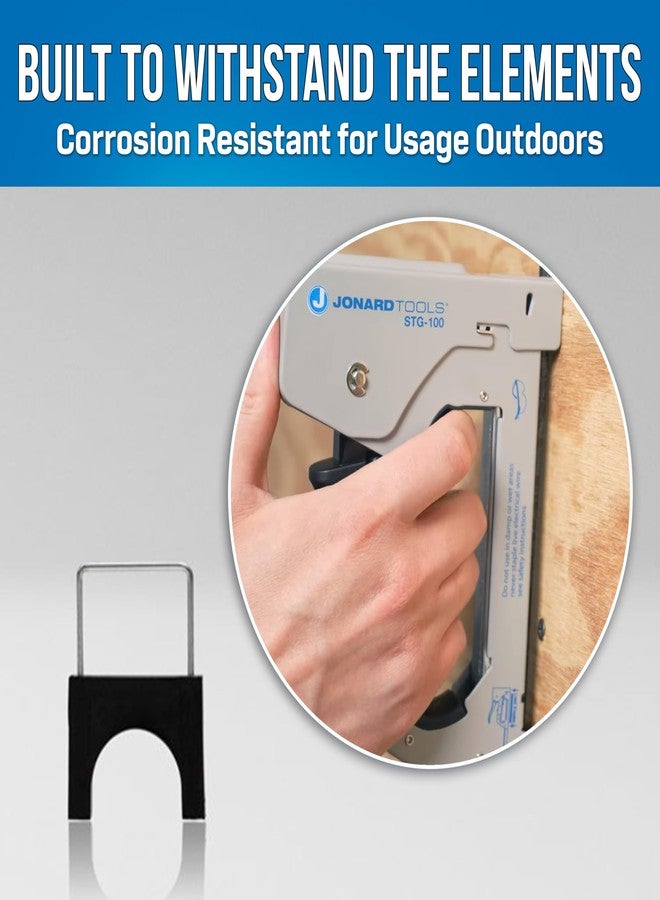 جونارد تولز دبابيس كابلات معزولة من جونارد تولز STG-1456I TriggerTack مقاس 1/4 بوصة × 5/16 بوصة - تناسب الكابلات التي يصل قطرها إلى 5/16 بوصة (8 مم)، مصنوعة من الفولاذ المقاوم للتآكل للكابل المحوري والإيثرنت، عبوة من CAT5/CAT6-300 - Image 5