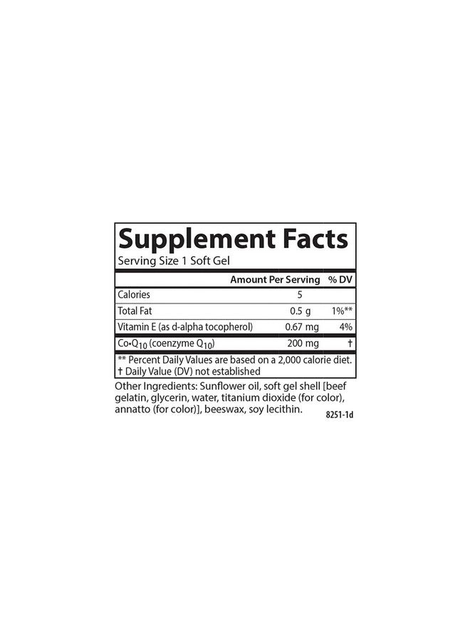 Carlson CO-Q10 200mg, 90 Softgels - Image 4