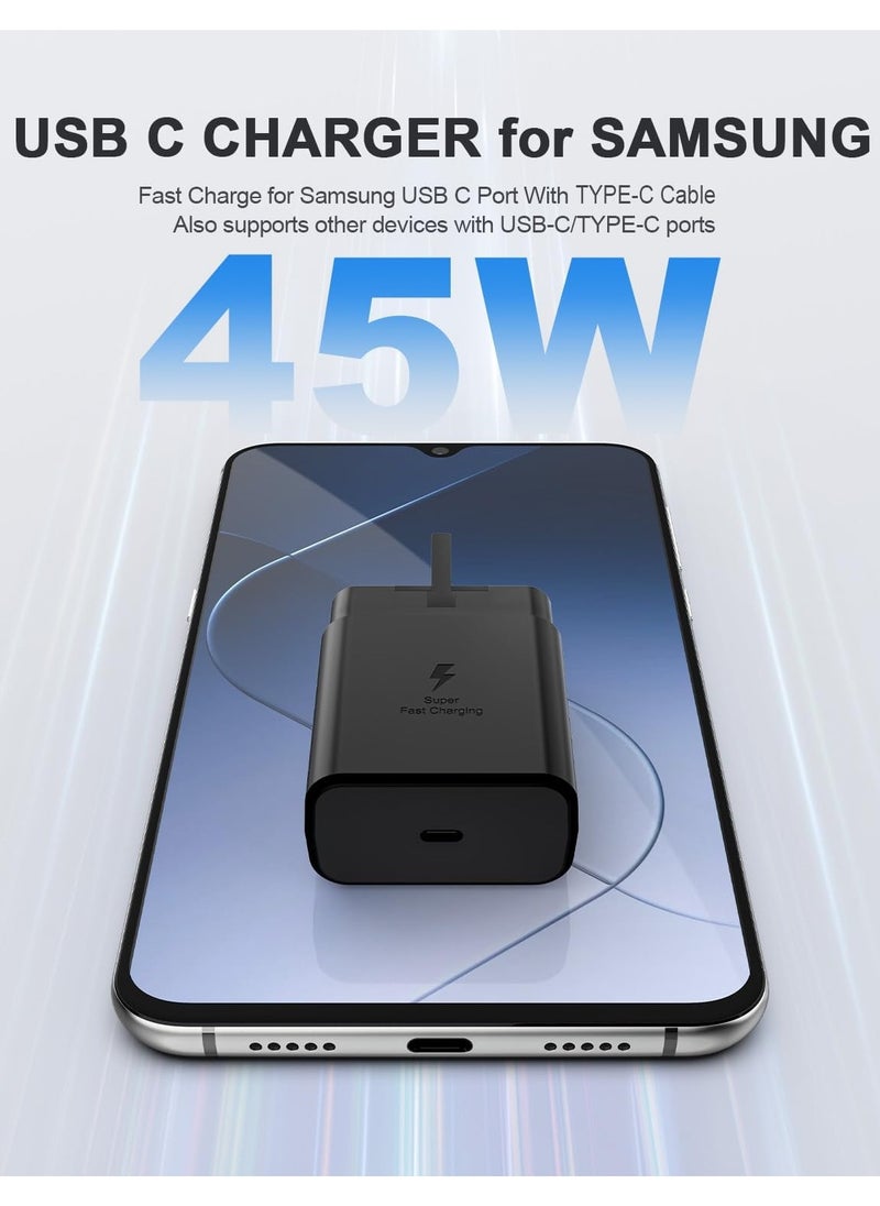Mic-O-Mic 45W USB C Super Fast Charging Charger - Compatible with S24 S23 S22 S21 S20 Ultra, S24+ S23+ S22+ S21+, A53, A15, A 55, A54 - Type C Power Adapter,  - Image 2
