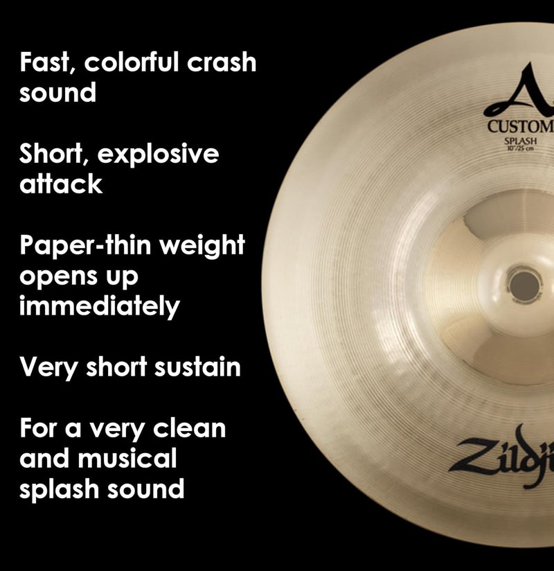 Zildjian A Custom Series 10" Splash Cymbal - Image 5