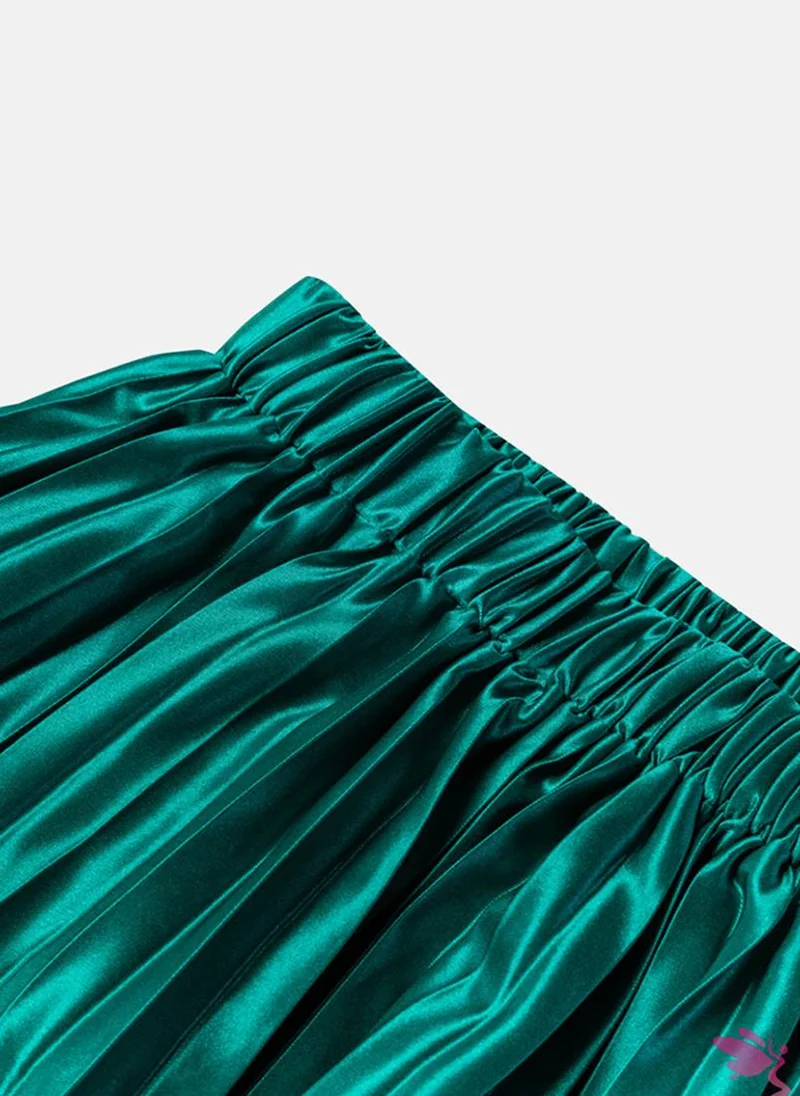 يونيكي Teal Pleated Maxi Skirt