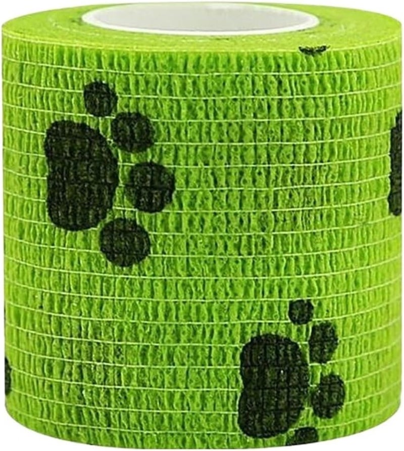 5PCS Self-Adhesive Elastic Bandage Wrap for Pets - Cohesive Tape for Dogs, Cats, and Horses - Perfect for Wound Care(Green) - Image 1