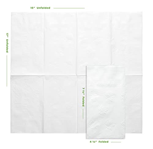 GUSTO [300 Count - 7 ½” x 4 ¼” Folded] Paper Dinner Napkins - Disposable 2-Ply White Party Napkins (15” x 17” Unfolded) - Formerly Comfy Package - Image 3
