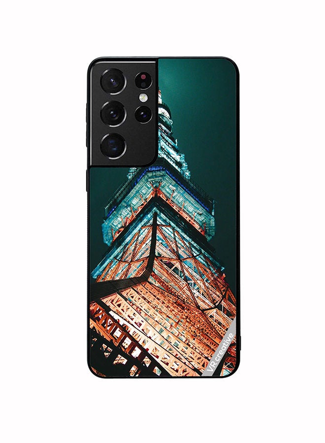 VR CREATIVE Protective Case Cover For Samsung Galaxy S21 Ultra 5G Tokyo Tower Design Multicolour - Image 1