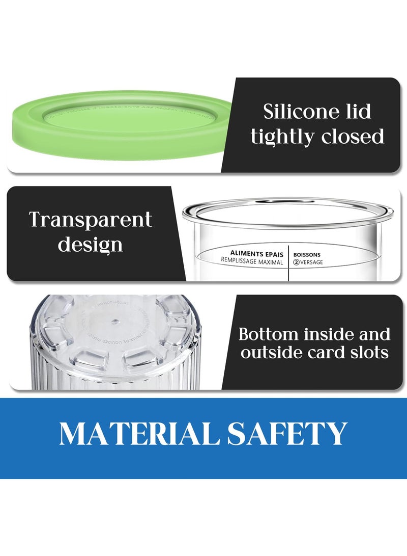 هومستر 4PCS كؤوس وأكمام كريم، مع الملاعق والمغرفة الكبيرة، حاويات آيس كريم بلاستيكية فاخرة جرار، متوافقة مع نينجا NC500 NC501 صانع آيس كريم لأواني سموثي، أصفر/أزرق/وردي/أخضر، 12*13.5 سم - Image 3