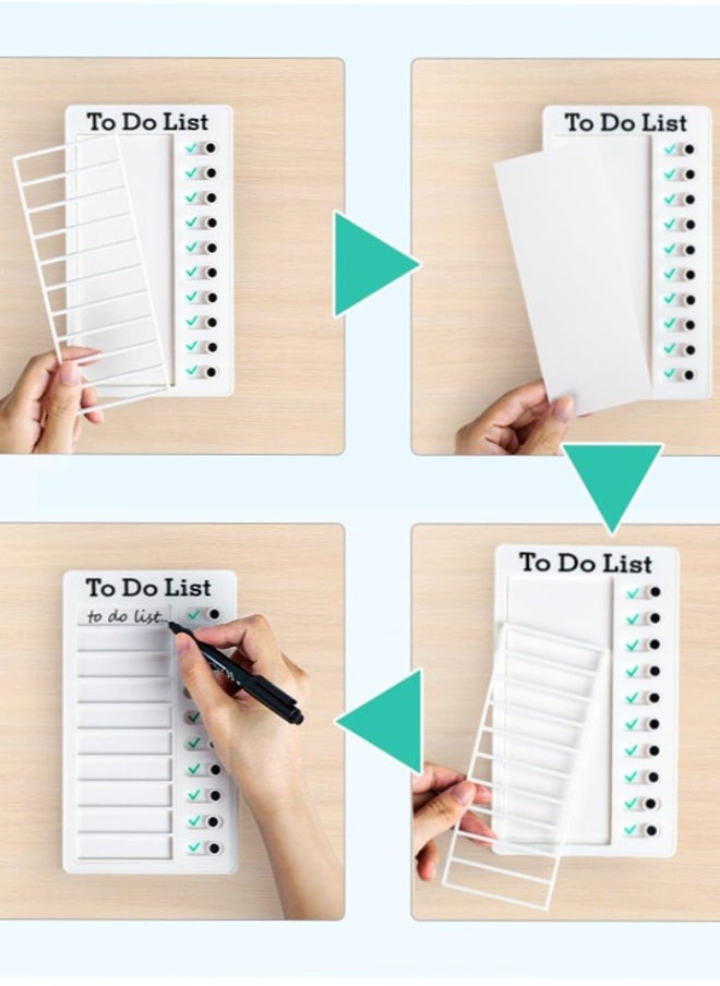 Generic - Chore Chart for Kids, 2 Pack Reusable Sliding Chore Chart Visual Schedule Detachable  Memo Checklist Plan Board - My Chores and to Do List Board Equipped with 10 Additional Blank Cards - Image 1
