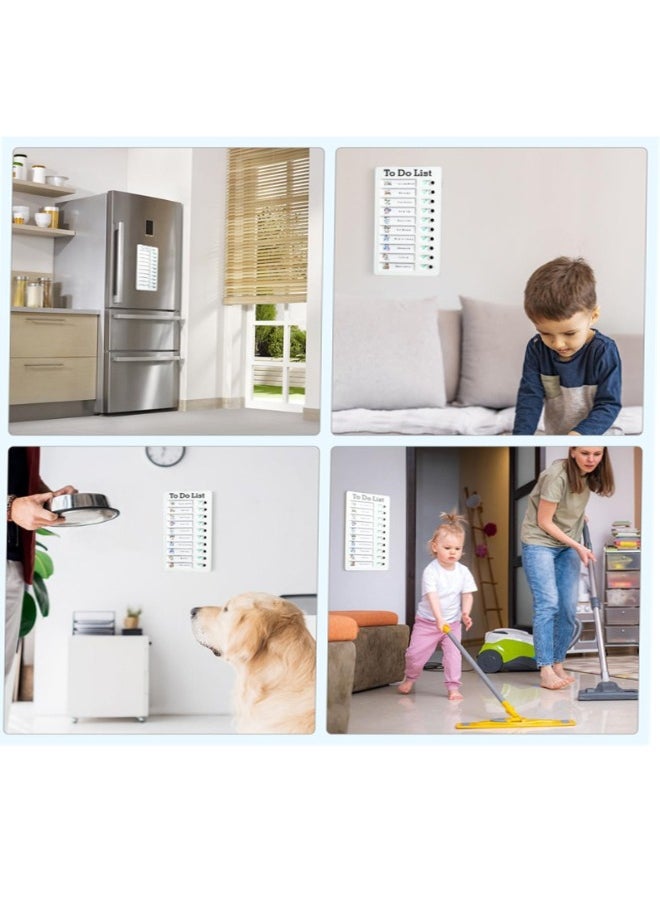 Generic - Chore Chart for Kids, 2 Pack Reusable Sliding Chore Chart Visual Schedule Detachable  Memo Checklist Plan Board - My Chores and to Do List Board Equipped with 10 Additional Blank Cards - Image 1