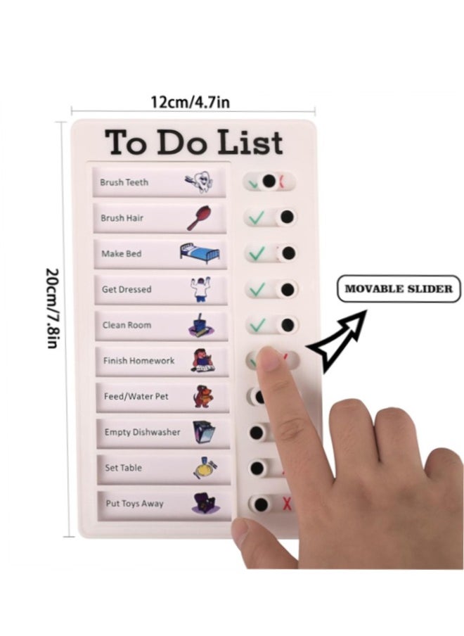 Generic - Chore Chart for Kids, 2 Pack Reusable Sliding Chore Chart Visual Schedule Detachable  Memo Checklist Plan Board - My Chores and to Do List Board Equipped with 10 Additional Blank Cards - Image 1