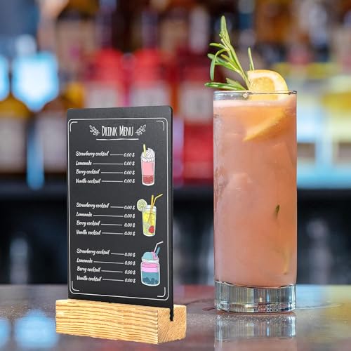 Desi Rang 2 Pcs Small Chalkboard Signs with Stand 6x8 Inch Wooden Table Top Chalk Board Message Menu Display 2 Side 2 Angle 2 Style Placement for Cafe Restaurant Shop Hotel Office Party Décor Supply - Image 5