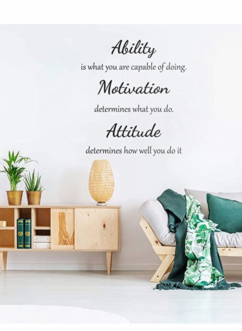 SYOSI - Stickers 2 Sheets Wall Quotes Stickers Ability Motivation Attitude Inspirational Home Decals Decor for Office School Classroom Teen Dorm Room - Image 1