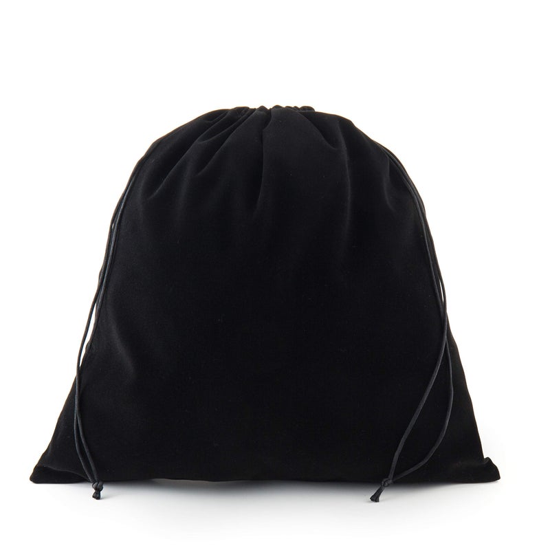 Sanrich 5 Pack Large Black Velvet Pouch Bags With Drawstring 14 x14 INCH Treat Bag Dust Bag For Gift Hair Dryer Hotel Storage Velvet Gym Bags Drawstring Cloth Packing