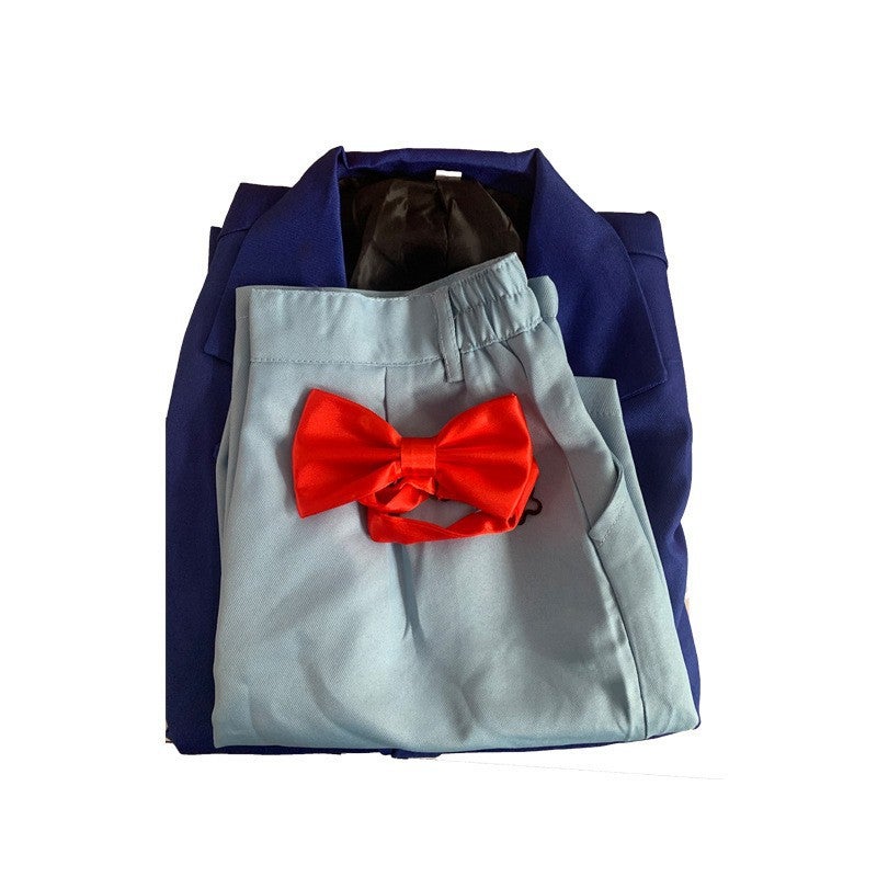 Jinyuan Yijia Conan Kidd cosplay adult childrens clothing in stock suit wholesale one-piece delivery in stock Conan 3-piece jacket + shorts + bow tie 