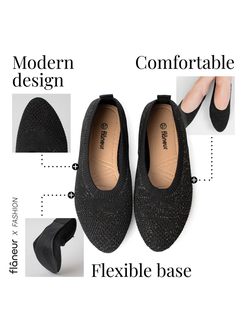 flâneur Flaneur Womens Shoes Flats - Round Toe Ballet Shoes for Women, Walking Casual Shoes, Comfort Grey Womens Flats, Breathable Ladies Shoes, Stylish & Lightweight Footwear for Women